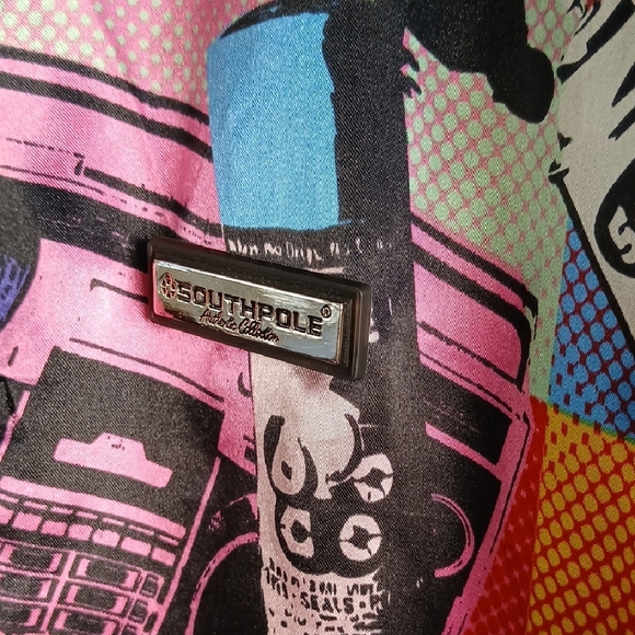 South Pole Color Explosion Graffiti Spray Can Zip Up Track Jacket Size M - Picture 4 of 8